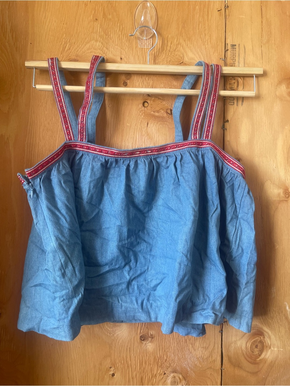 Endless Rose Blue Tank Top with Red Trim